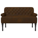 vidaXL Gombra tűzött loveseat Barna 120 x 65 x 78 cm Műsuede Bőr