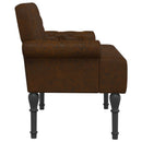 vidaXL Gombra tűzött loveseat Barna 120 x 65 x 78 cm Műsuede Bőr