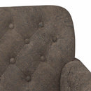 vidaXL Gombra tűzött loveseat Sötétszürke 120 x 65 x 78 cm Műsuede Bőr