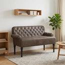 vidaXL Gombra tűzött loveseat Sötétszürke 120 x 65 x 78 cm Műsuede Bőr