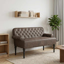 vidaXL Gombra tűzött loveseat Sötétszürke 120 x 65 x 78 cm Műsuede Bőr