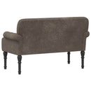 vidaXL Gombra tűzött loveseat Sötétszürke 120 x 65 x 78 cm Műsuede Bőr