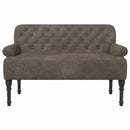 vidaXL Gombra tűzött loveseat Sötétszürke 120 x 65 x 78 cm Műsuede Bőr