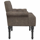 vidaXL Gombra tűzött loveseat Sötétszürke 120 x 65 x 78 cm Műsuede Bőr
