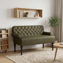 vidaXL Gombra tűzött loveseat Katonai zöld 120 x 65 x 78 cm