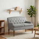 vidaXL Gombra tűzött loveseat Világosszürke 111 x 65 x 79 cm Bársony