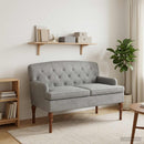 vidaXL Gombra tűzött loveseat Világosszürke 111 x 65 x 79 cm Bársony