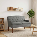 vidaXL Gombra tűzött loveseat Sötétszürke 111 x 65 x 79 cm Bársony