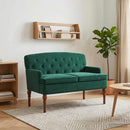 vidaXL Gombra tűzött loveseat Sötétzöld 111 x 65 x 79 cm Bársony