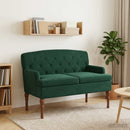 vidaXL Gombra tűzött loveseat Sötétzöld 111 x 65 x 79 cm Bársony