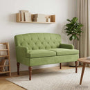 vidaXL Gombra tűzött loveseat Világos zöld 111 x 65 x 79 cm Bársony