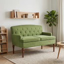 vidaXL Gombra tűzött loveseat Világos zöld 111 x 65 x 79 cm Bársony