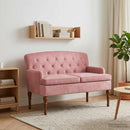 vidaXL Gombra tűzött loveseat Rózsaszín 111 x 65 x 79 cm Bársony