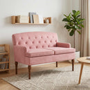 vidaXL Gombra tűzött loveseat Rózsaszín 111 x 65 x 79 cm Bársony