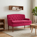 vidaXL Gombra tűzött loveseat Bordó 111 x 65 x 79 cm Bársony