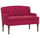 vidaXL Gombra tűzött loveseat Bordó 111 x 65 x 79 cm Bársony