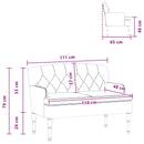 vidaXL Gombra tűzött loveseat Bordó 111 x 65 x 79 cm Bársony
