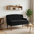 vidaXL Gombra tűzött loveseat Fekete 111 x 65 x 79 cm Bársony