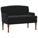 vidaXL Gombra tűzött loveseat Fekete 111 x 65 x 79 cm Bársony