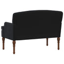 vidaXL Gombra tűzött loveseat Fekete 111 x 65 x 79 cm Bársony