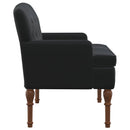 vidaXL Gombra tűzött loveseat Fekete 111 x 65 x 79 cm Bársony