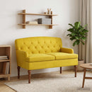 vidaXL Gombra tűzött loveseat Világos sárga 111 x 65 x 79 cm Bársony