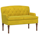 vidaXL Gombra tűzött loveseat Világos sárga 111 x 65 x 79 cm Bársony