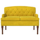 vidaXL Gombra tűzött loveseat Világos sárga 111 x 65 x 79 cm Bársony