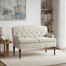 vidaXL Gombra tűzött loveseat Krémszínű 111 x 65 x 79 cm Bársony