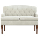 vidaXL Gombra tűzött loveseat Krémszínű 111 x 65 x 79 cm Bársony