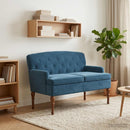vidaXL Gombra tűzött loveseat Kék 111 x 65 x 79 cm Bársony