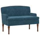 vidaXL Gombra tűzött loveseat Kék 111 x 65 x 79 cm Bársony