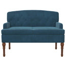 vidaXL Gombra tűzött loveseat Kék 111 x 65 x 79 cm Bársony