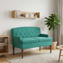 vidaXL Gombra tűzött loveseat Türkiz 111 x 65 x 79 cm Bársony