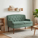 vidaXL Gombra tűzött loveseat Tengeri Zöld 111 x 65 x 79 cm Bársony