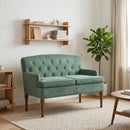 vidaXL Gombra tűzött loveseat Tengeri Zöld 111 x 65 x 79 cm Bársony