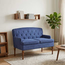 vidaXL Gombra tűzött loveseat Rendőrségi kék 111 x 65 x 79 cm Bársony