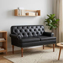 vidaXL Gombra tűzött loveseat Fekete 120 x 65 x 77 cm Műbőr