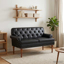 vidaXL Gombra tűzött loveseat Fekete 120 x 65 x 77 cm Műbőr
