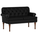 vidaXL Gombra tűzött loveseat Fekete 120 x 65 x 77 cm Műbőr