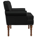 vidaXL Gombra tűzött loveseat Fekete 120 x 65 x 77 cm Műbőr