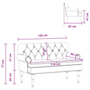 vidaXL Gombra tűzött loveseat Fekete 120 x 65 x 77 cm Műbőr