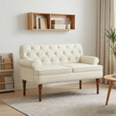 vidaXL Gombra tűzött loveseat Krémszínű 120 x 65 x 77 cm Műbőr