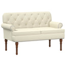 vidaXL Gombra tűzött loveseat Krémszínű 120 x 65 x 77 cm Műbőr