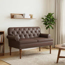 vidaXL Gombra tűzött loveseat Barna 120 x 65 x 77 cm Műbőr