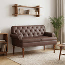 vidaXL Gombra tűzött loveseat Barna 120 x 65 x 77 cm Műbőr