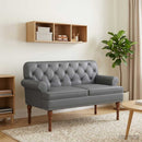vidaXL Gombra tűzött loveseat Szürke 120 x 65 x 77 cm Műbőr