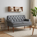 vidaXL Gombra tűzött loveseat Szürke 120 x 65 x 77 cm Műbőr