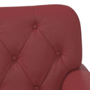 vidaXL Gombra tűzött loveseat Bordó 120 x 65 x 77 cm Műbőr