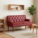 vidaXL Gombra tűzött loveseat Bordó 120 x 65 x 77 cm Műbőr